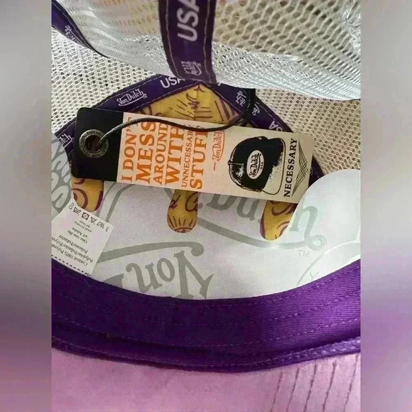 AUTHENTIC Von Dutch Purple/Lavender Velvet Trucker Hat ~ NEW with Hologram main image 5